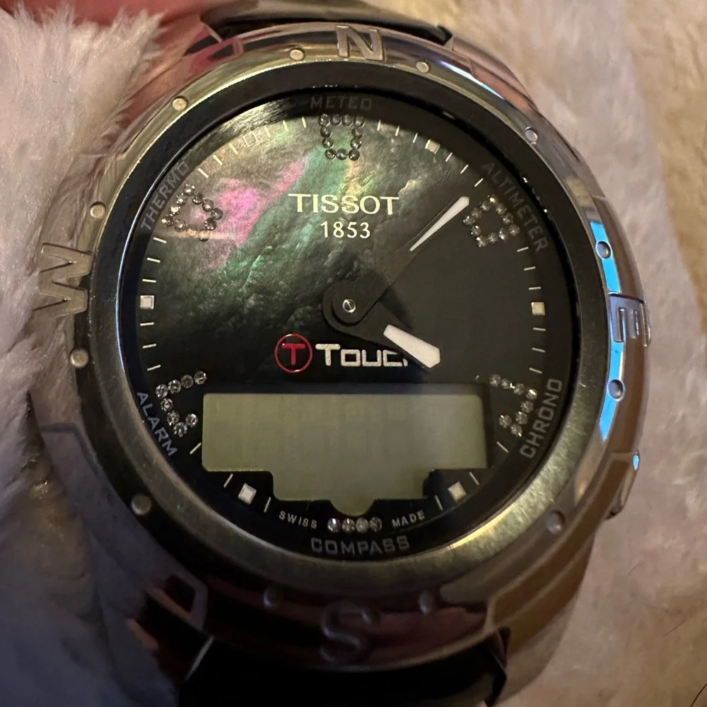 New with tags- Tissot Watch- T-Touch‎ II Titanium with mother of pearl